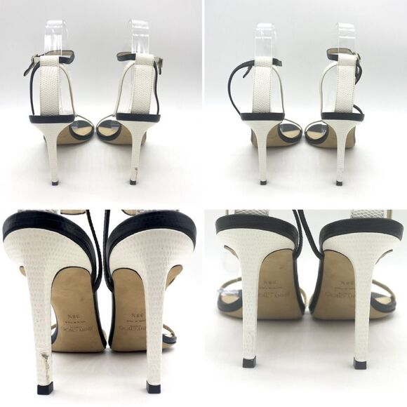 Jimmy Choo Minnie Black and White 85mm Stilettos Size 38.5 - Picture 11 of 12